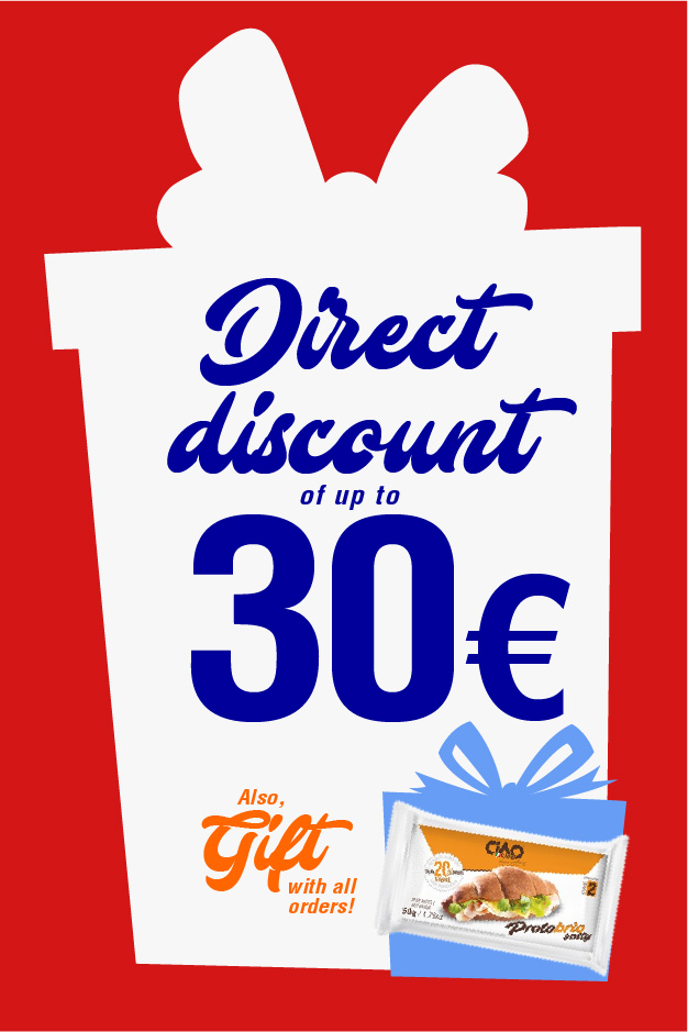 This Christmas, get a direct discount on your order of up to € 30 and a gift croissant